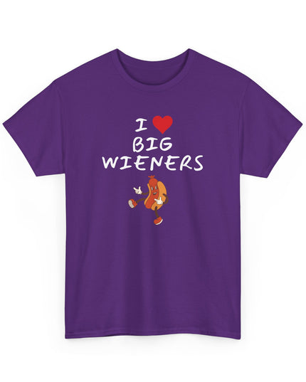 I Heart (Love)Big Wieners Hot Dogs Sausages Frankfurters T-Shirt, Joke Shirt, Humor shirt, Funny Joke T-shirt, Sarcastic T-Shirt