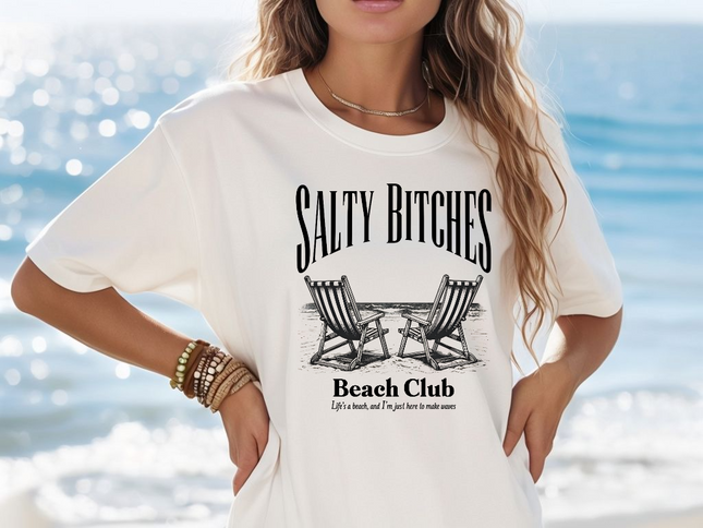 Salty Bitches Beach Club T-Shirt, Fun Beachwear, Vacation Tee, Stay Salty Shirt, Summer Shirt, Beach Shirt, Beach Vibes, Sassy Shirt
