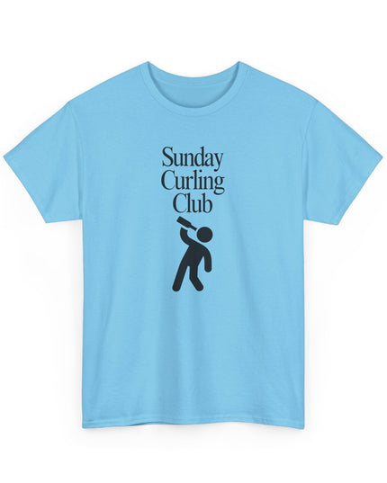 Sunday Curling Club T-Shirt Funny Tee, Humor Shirt, Sarcastic Graphic Tee, Joke Shirt for Men, Women, and Teens