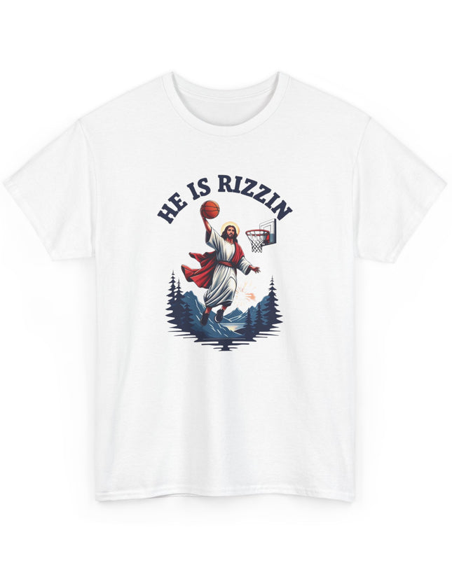He is Rizzin Funny Jesus Basketball Meme T-Shirt Retro Christian Religious Tee T-Shirt Humorous Joke Shirt