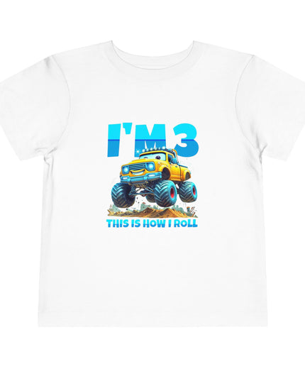 I'm Three This is How I Roll Birthday Shirt 3yr Old Bday Shirt Monster Truck Birthday T-shirt 3yr Old Party