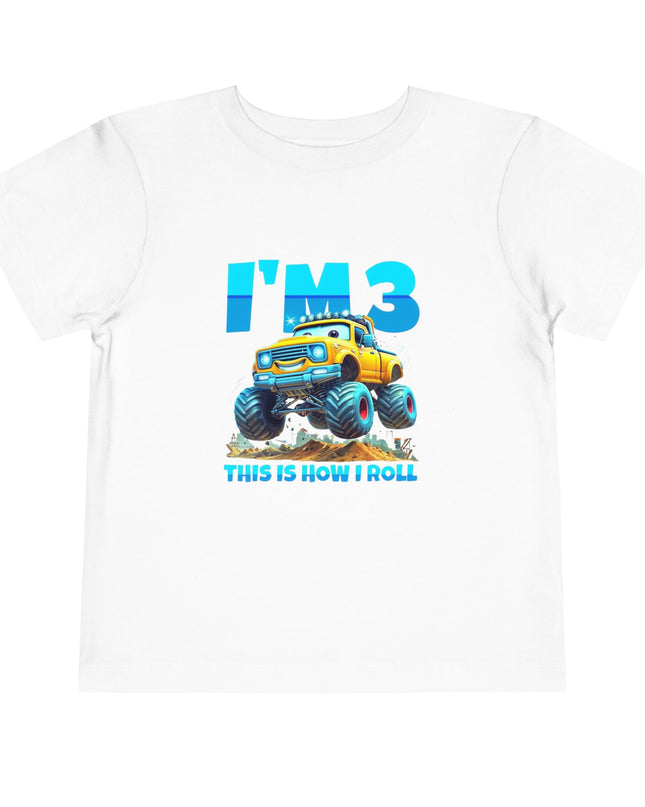 I'm Three This is How I Roll Birthday Shirt 3yr Old Bday Shirt Monster Truck Birthday T-shirt 3yr Old Party