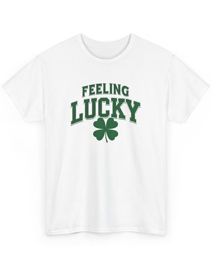 St. Patrick's Day Tee, Feeling Lucky Shirt, Unisex Cotton T-Shirt, Perfect for Celebrating, Lucky T-shirt, Drinking Shirt, Clover Tshirt