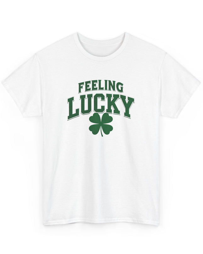 St. Patrick's Day Tee, Feeling Lucky Shirt, Unisex Cotton T-Shirt, Perfect for Celebrating, Lucky T-shirt, Drinking Shirt, Clover Tshirt