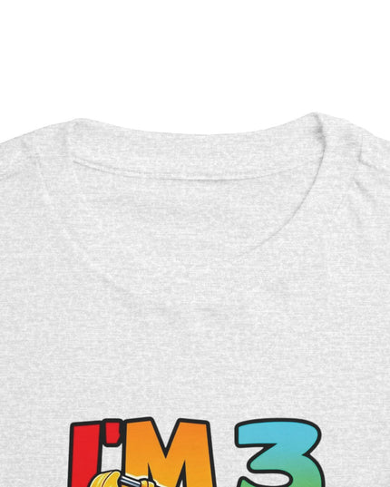 Kids Three Birthday Construction Boy 3 Years Old T-Shirt Kids Cotton Tee Birthday Shirt 3yrs old Truck Fun Birthday Kids