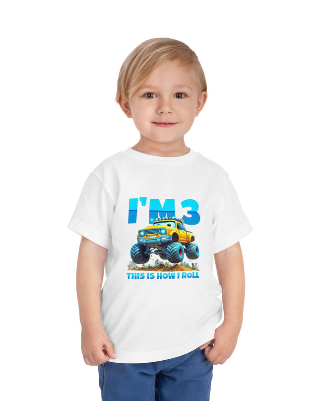 I'm Three This is How I Roll Birthday Shirt 3yr Old Bday Shirt Monster Truck Birthday T-shirt 3yr Old Party