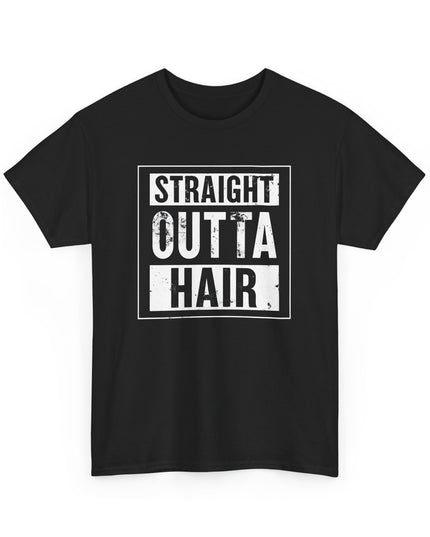 Men's Funny Bald Joke Straight Outta Hair Loss Baldness T-Shirt, Bald Man Funny Hair Loss T-Shirt, Funny saying for bald men,
