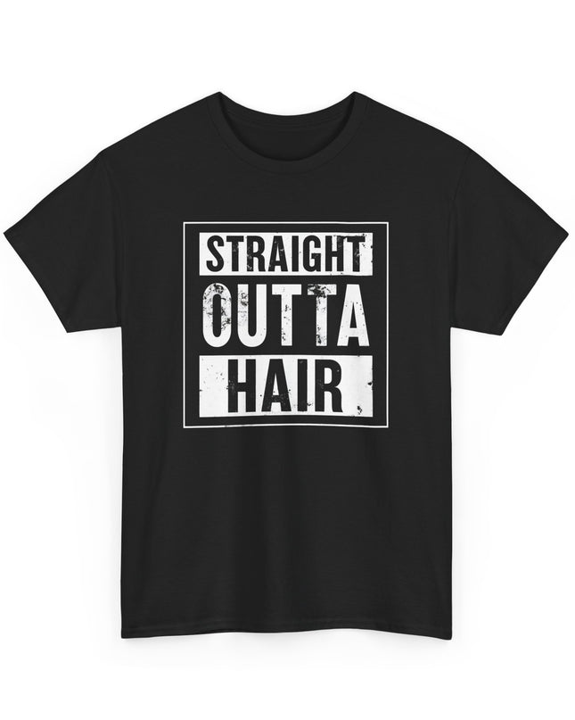 Men's Funny Bald Joke Straight Outta Hair Loss Baldness T-Shirt, Bald Man Funny Hair Loss T-Shirt, Funny saying for bald men,